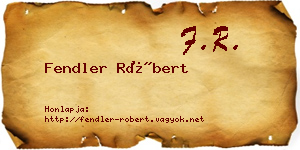 Fendler Róbert névjegykártya